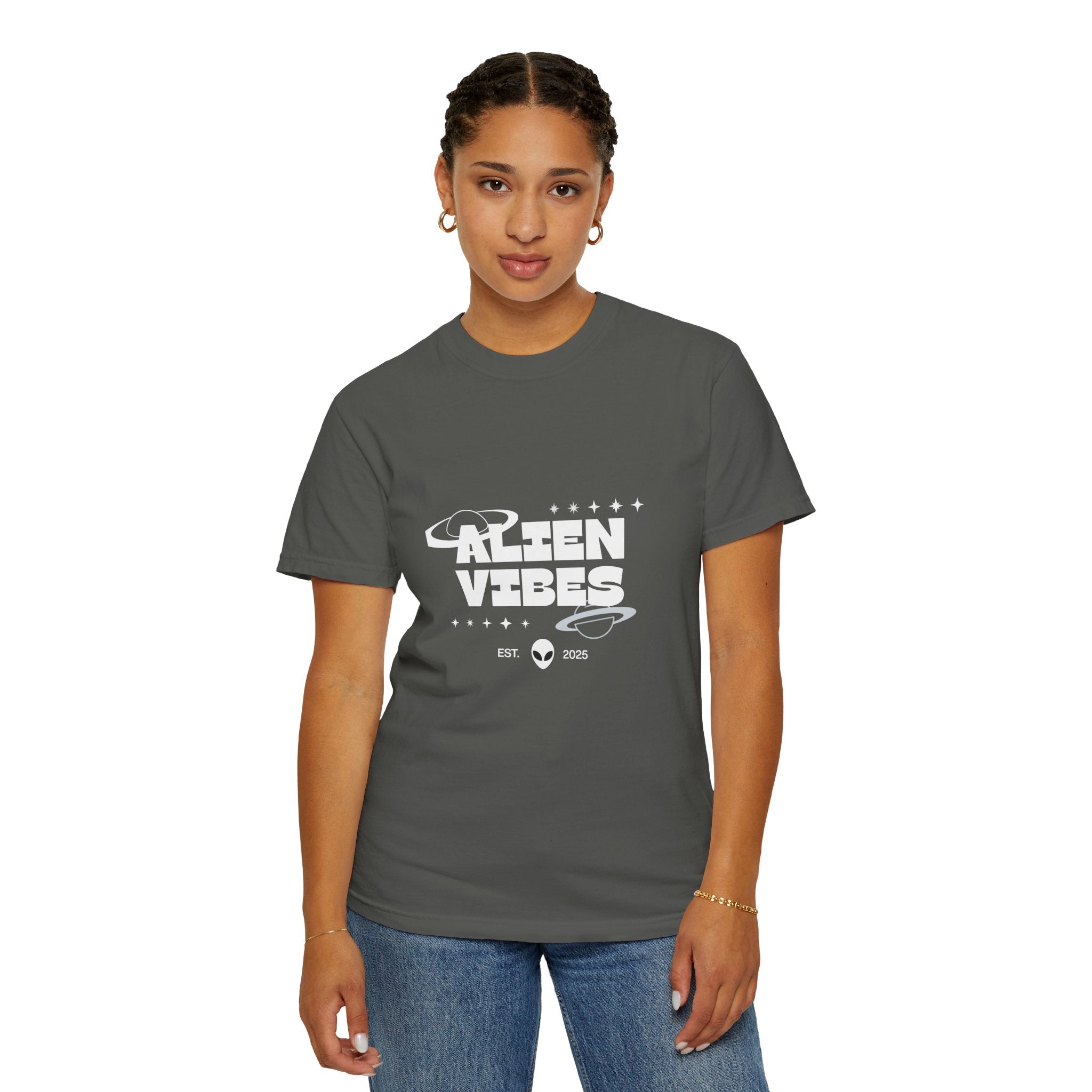 Alien Vibes T-Shirt — Retro Space Graphic Tee