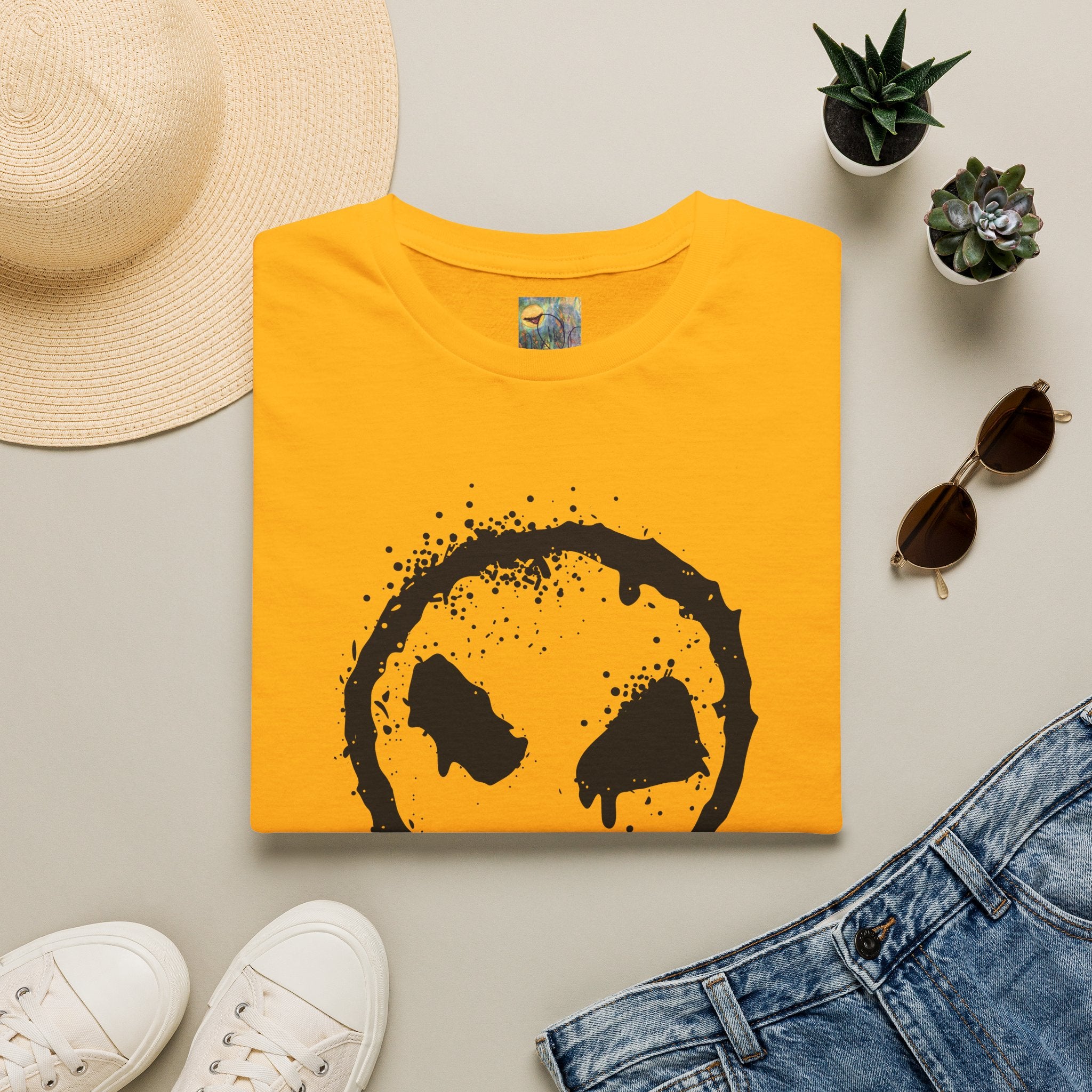 Alien Drip T‑Shirt — Grunge Splatter Alien Face Tee