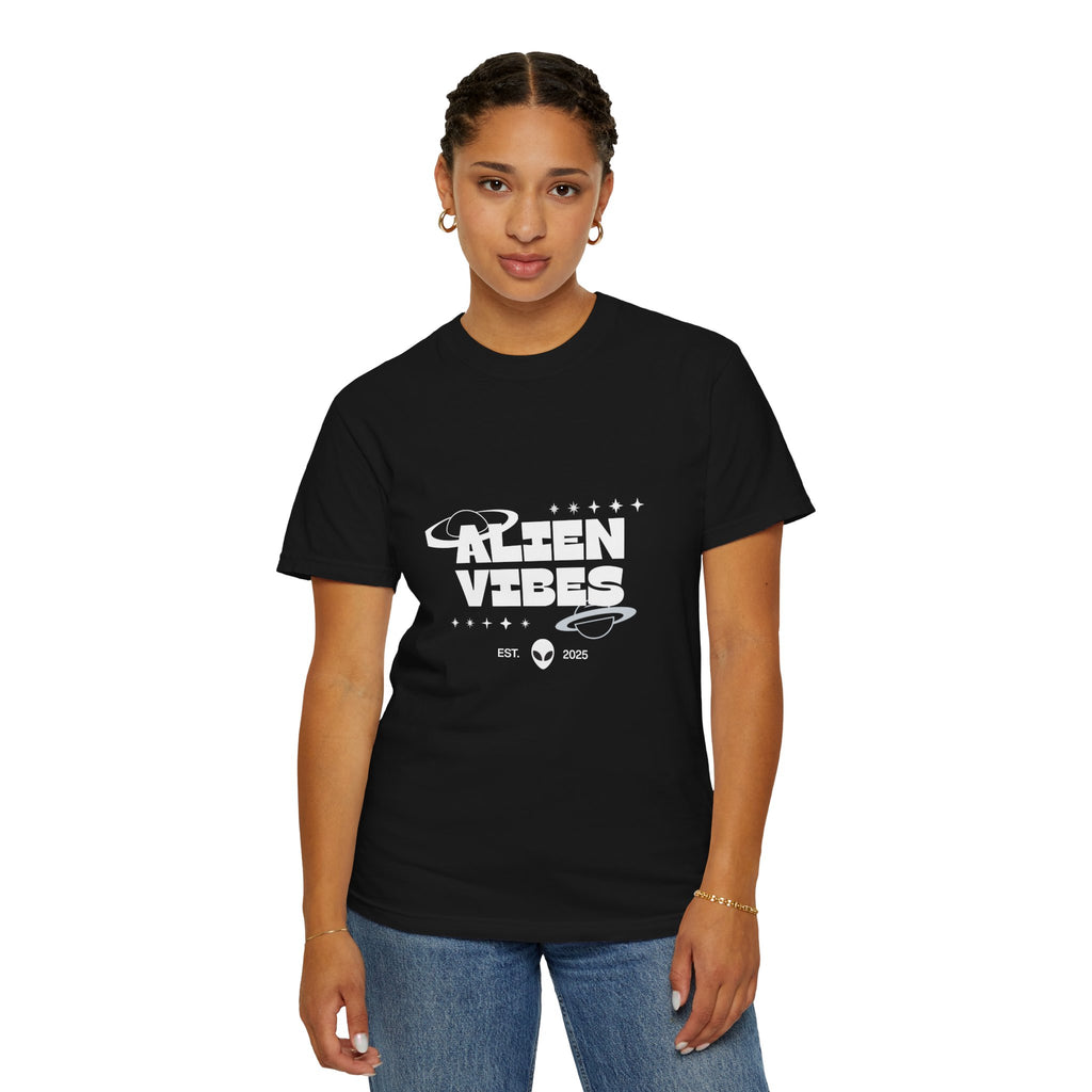 Alien Vibes T-Shirt — Retro Space Graphic Tee