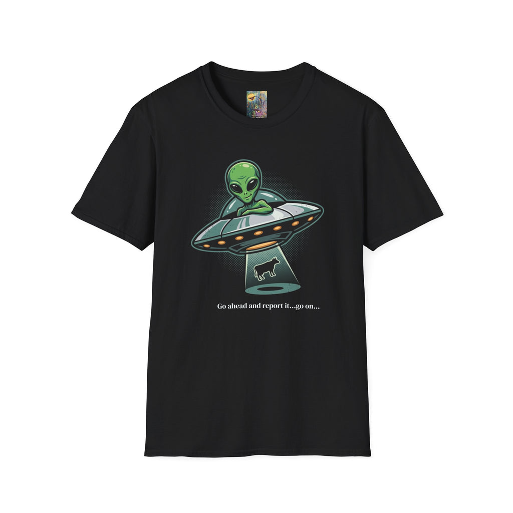Alien UFO T-Shirt — Cute Green Alien Abduction Graphic Tee