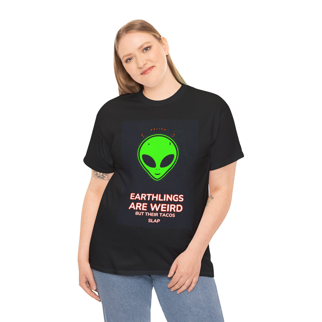 Alien tacos tee side view