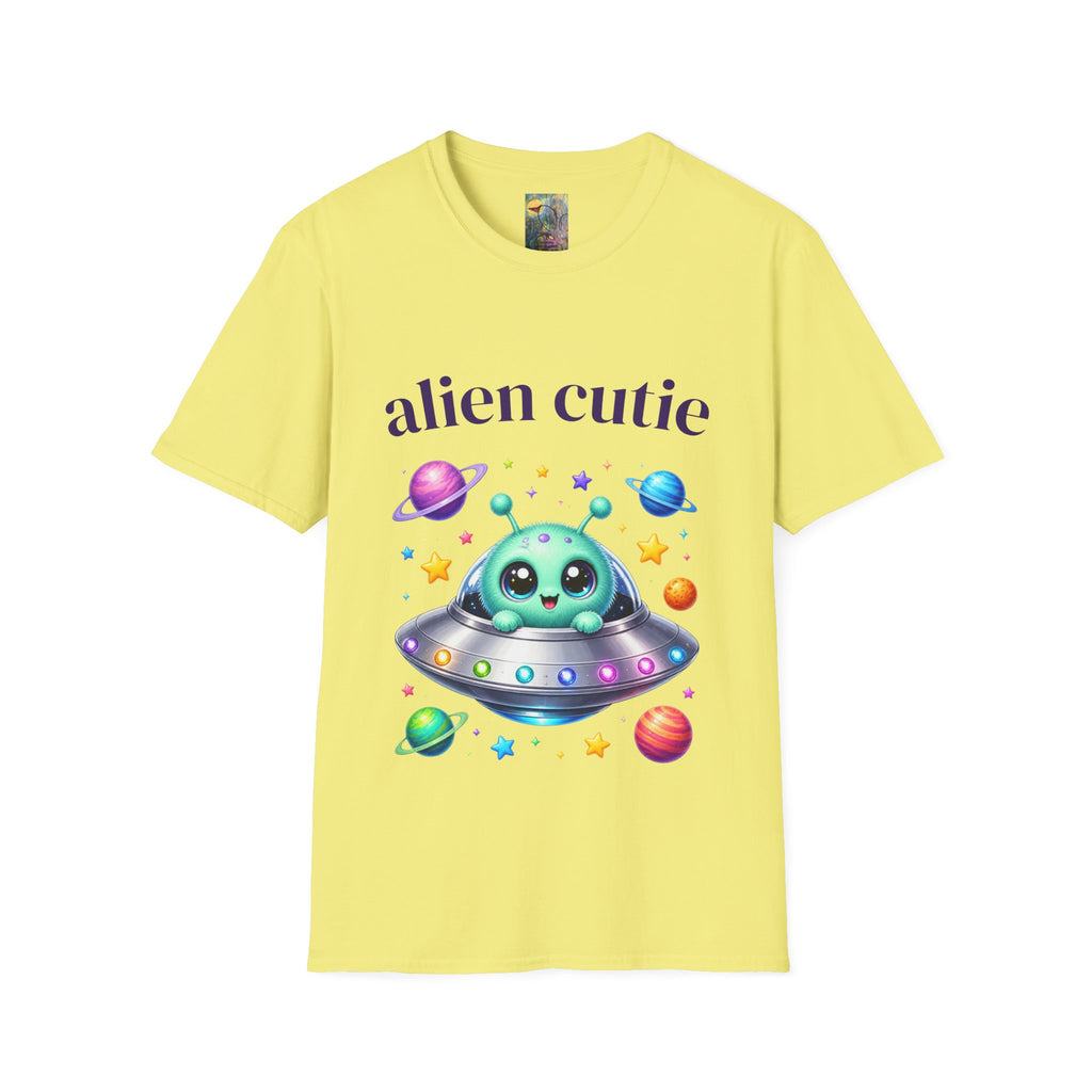 Alien Cutie T-Shirt — Cute Cartoon UFO & Planets Graphic Tee