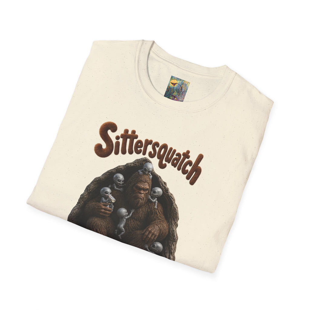 Sittersquatch T-Shirt — Retro Bigfoot Mom & Baby Graphic Tee