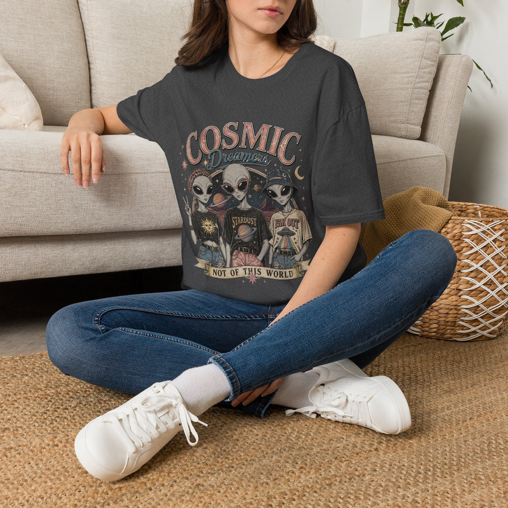 Cosmic Dreamers T‑Shirt — Retro Alien Graphic Tee (Not of This World)