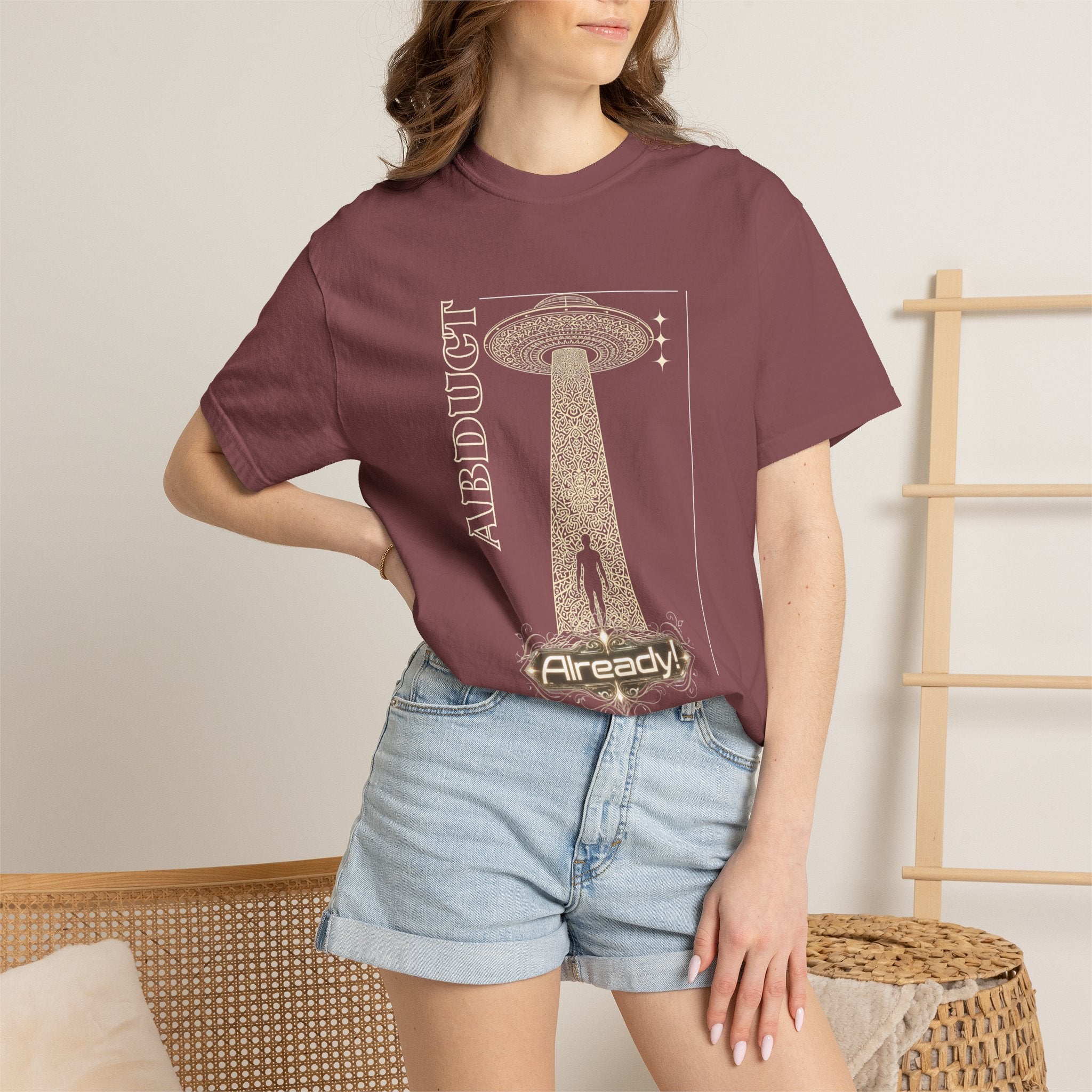 Abduct Already! Alien UFO Graphic T-Shirt