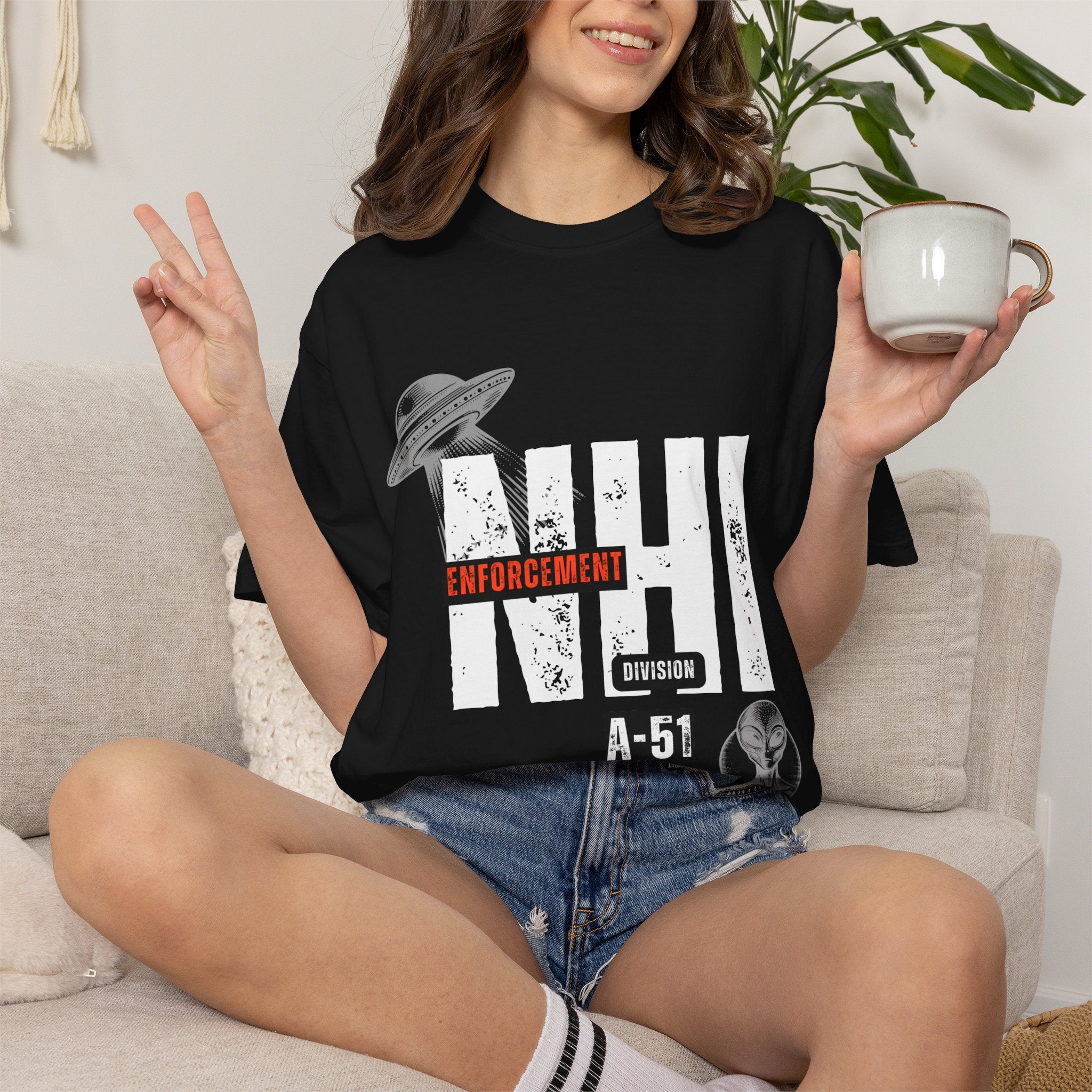 Non-Human Intelligence Alien Enforcement Division A-51 Graphic T-Shirt