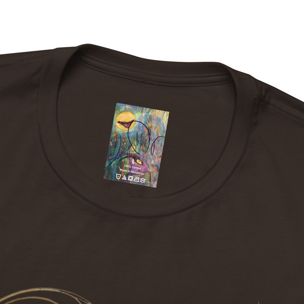 Alien Art Noveau Embrace T-Shirt — Mystical Green Alien Graphic Tee for Sci‑Fi Fans
