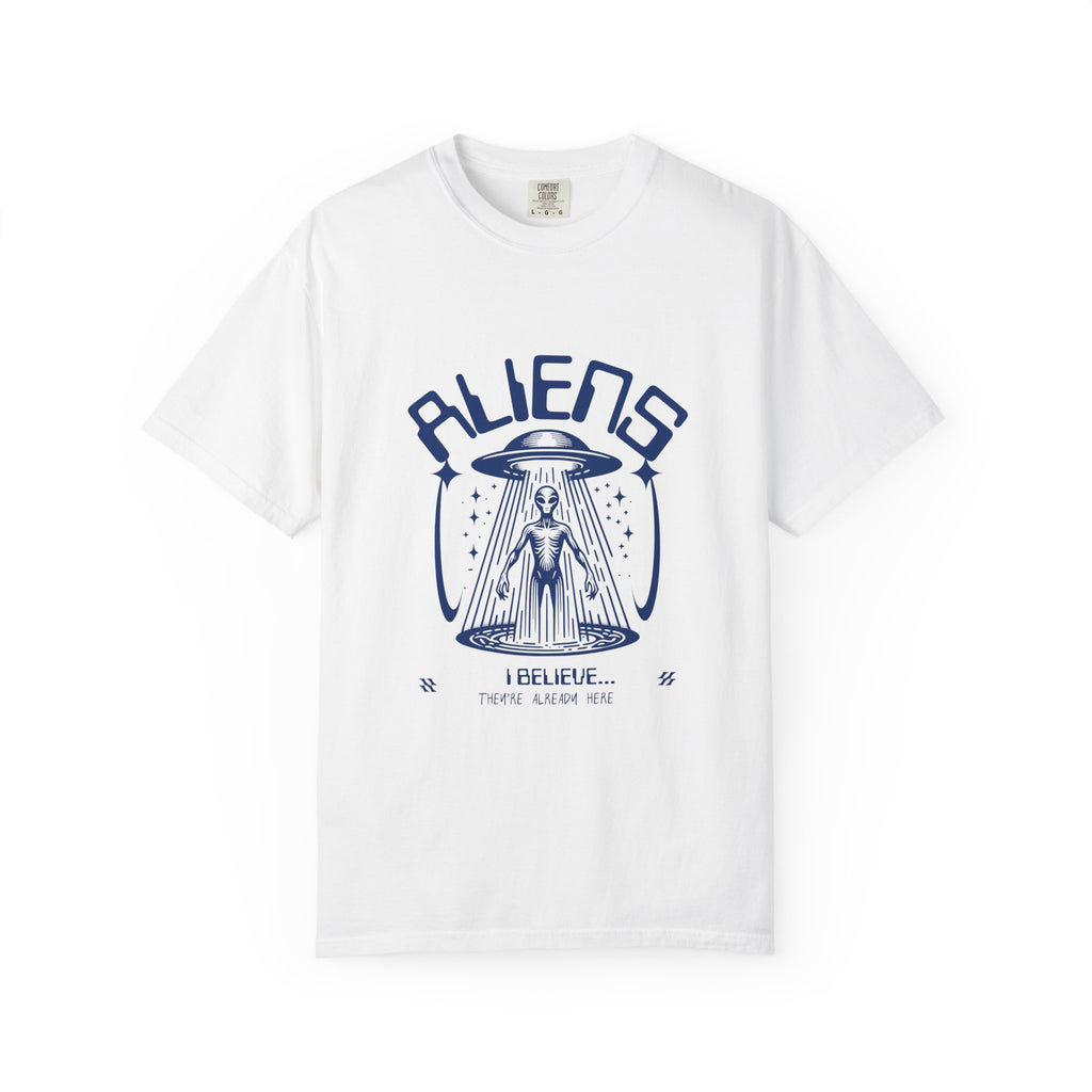 Aliens I Believe They are Already Here Graphic T-Shirt — UFO Abduction Retro Tee