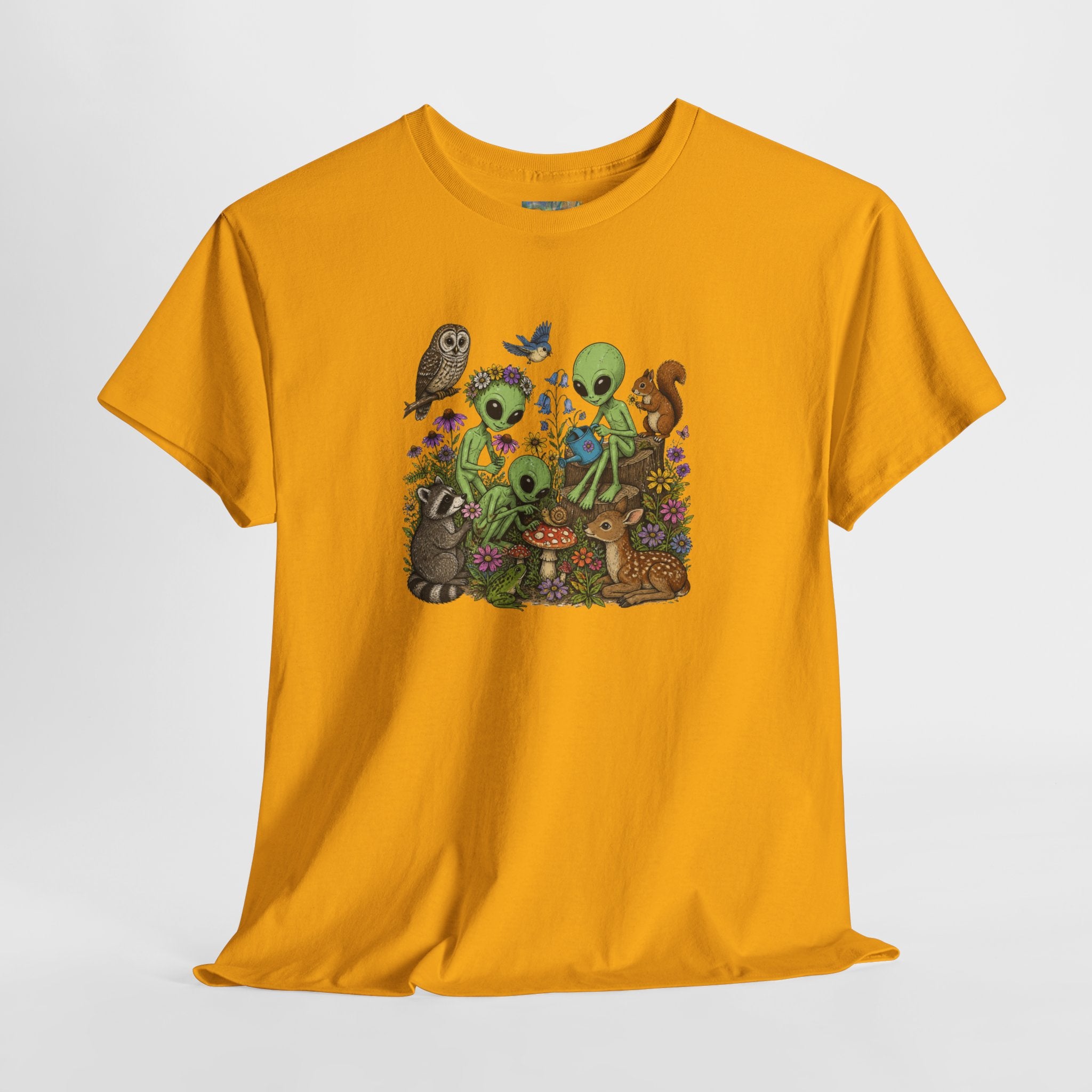 Alien Forest Friends T‑Shirt — Cute Alien & Woodland Animals Graphic Tee