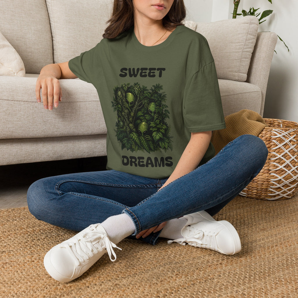 Sweet Dreams T-Shirt — Olive Alien Forest Graphic Tee