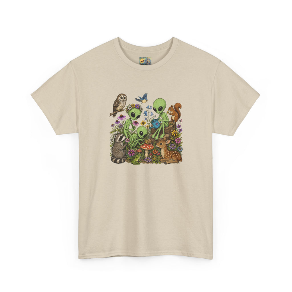 Alien Forest Friends T‑Shirt — Cute Alien & Woodland Animals Graphic Tee