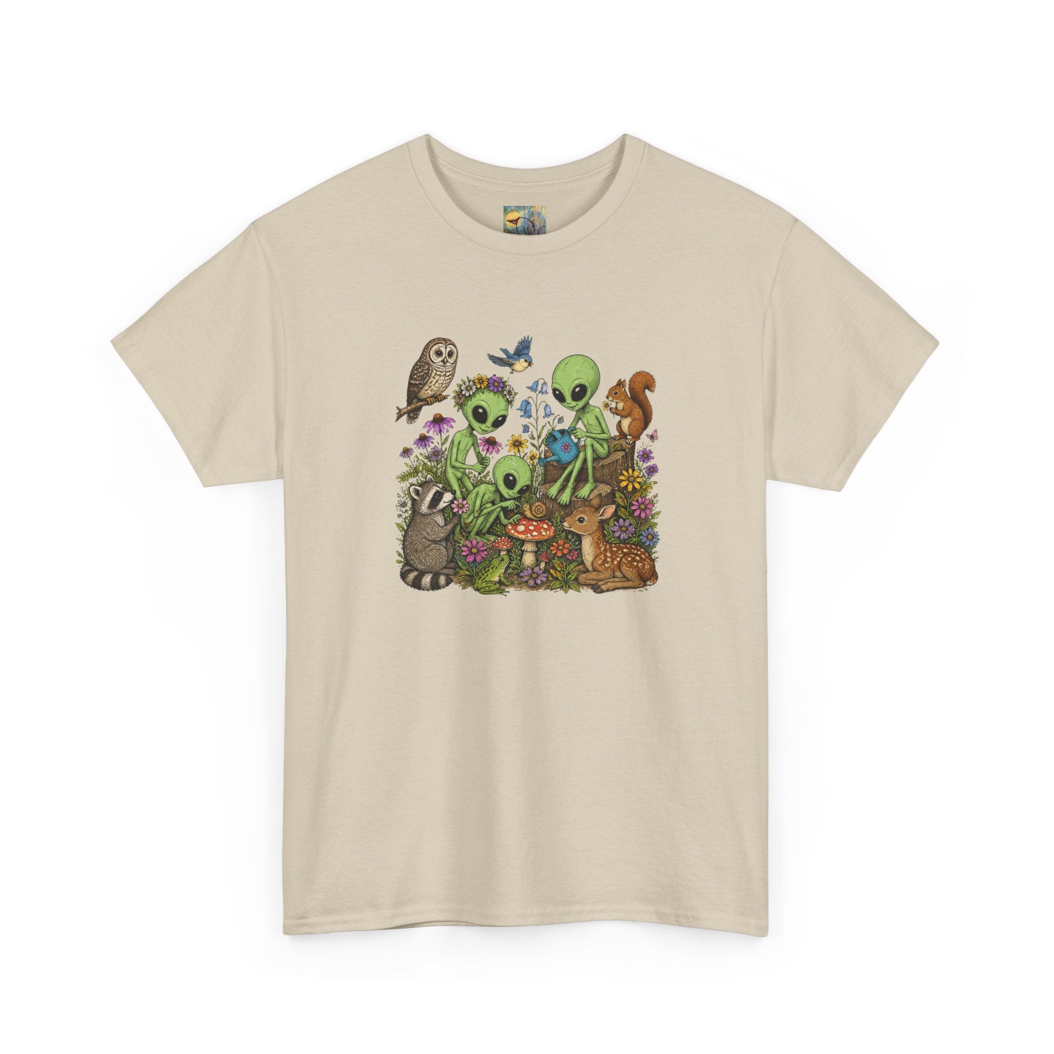 Alien Forest Friends T‑Shirt — Cute Alien & Woodland Animals Graphic Tee