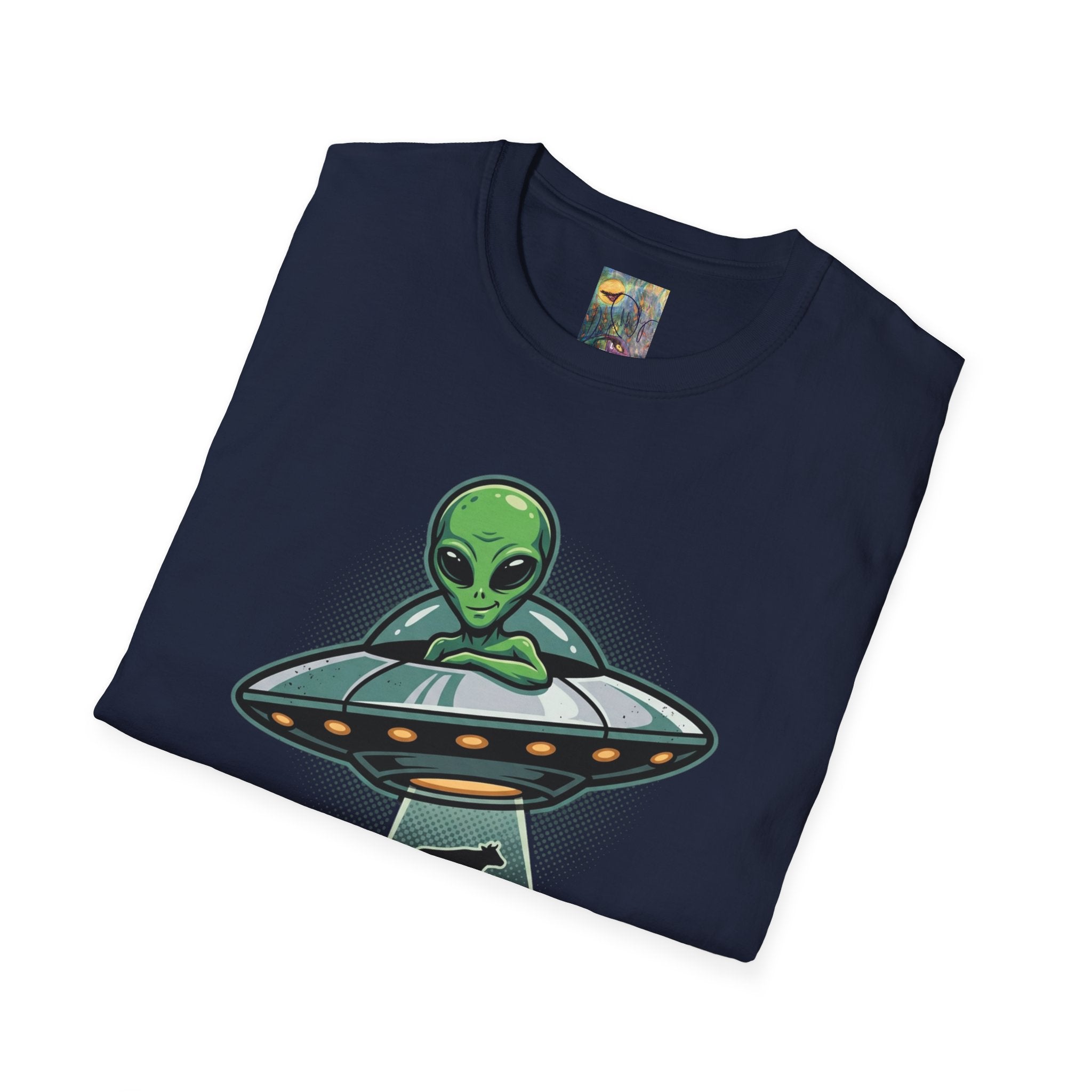 Alien UFO T-Shirt — Cute Green Alien Abduction Graphic Tee