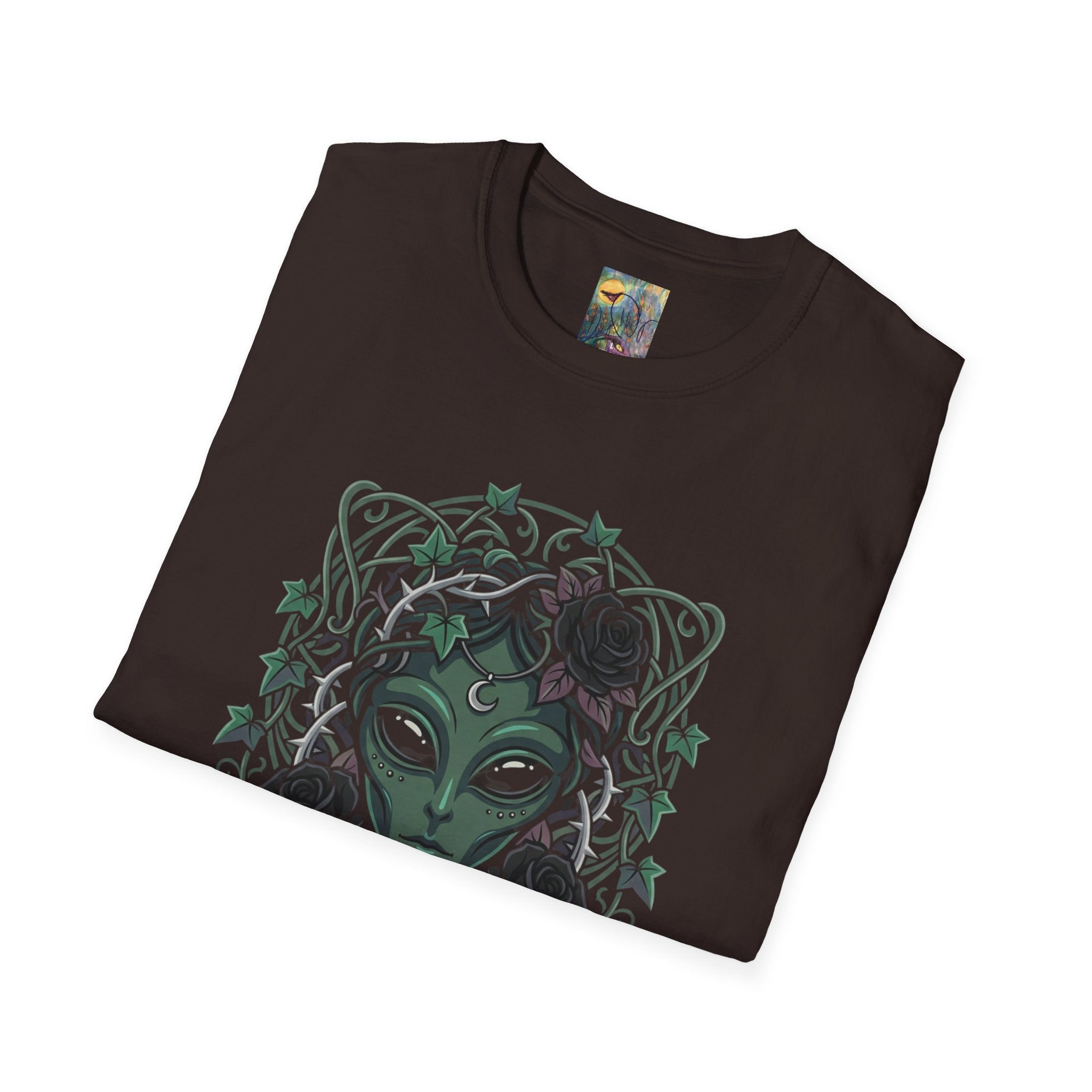 Alien Emblem T-Shirt — Green Mystic Alien Portrait Tee