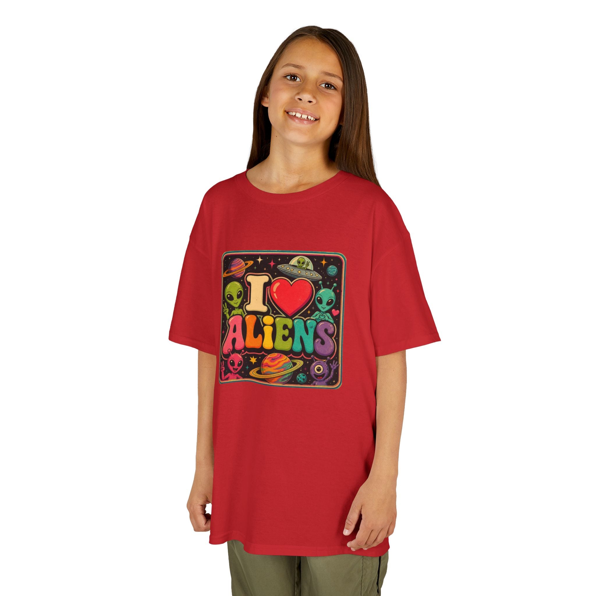 Kids "I  Aliens" Tee — Cute Neon Alien Graphic Shirt for Kids