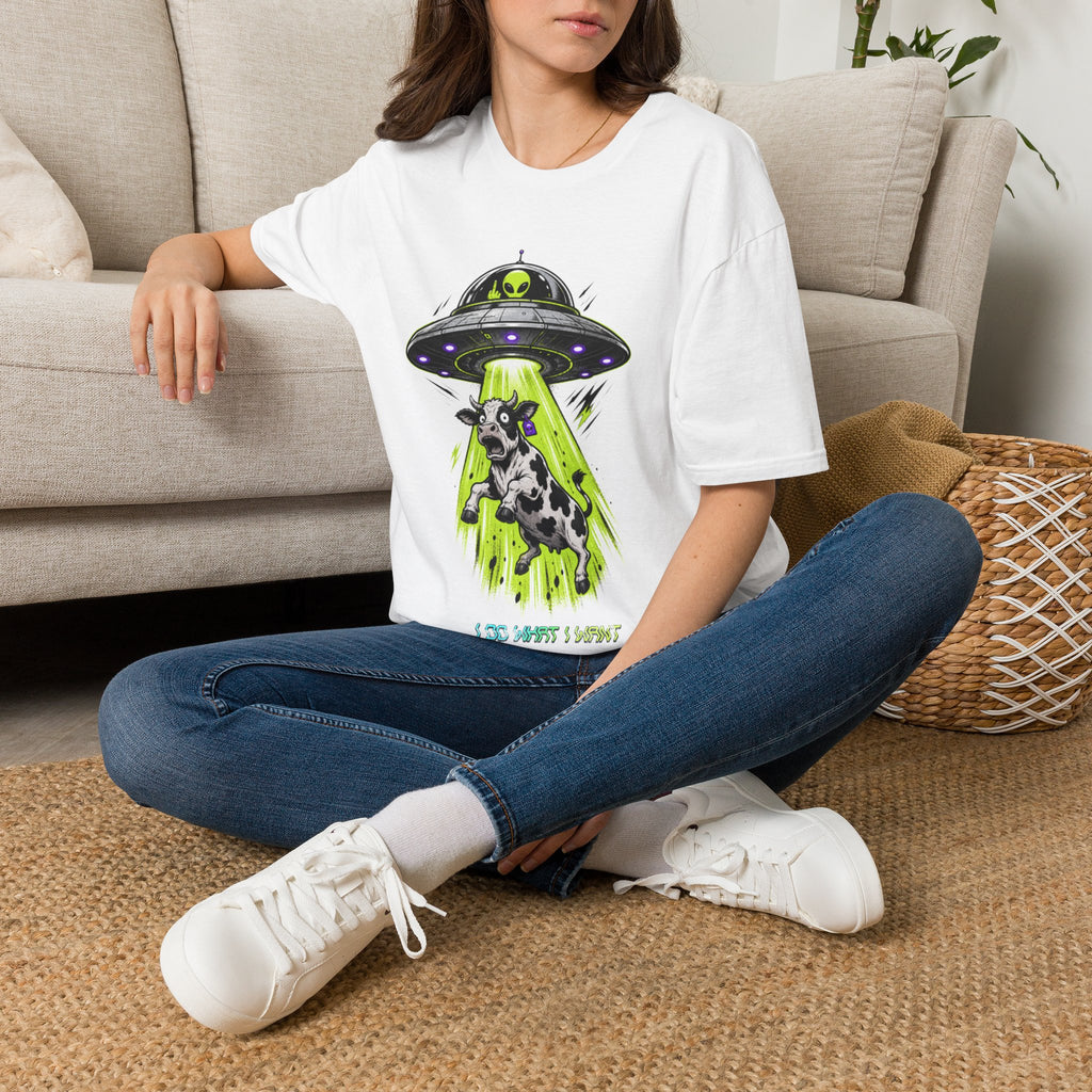 "I do what I want" T-Shirt — Alien UFO Abduction Cow Graphic Tee