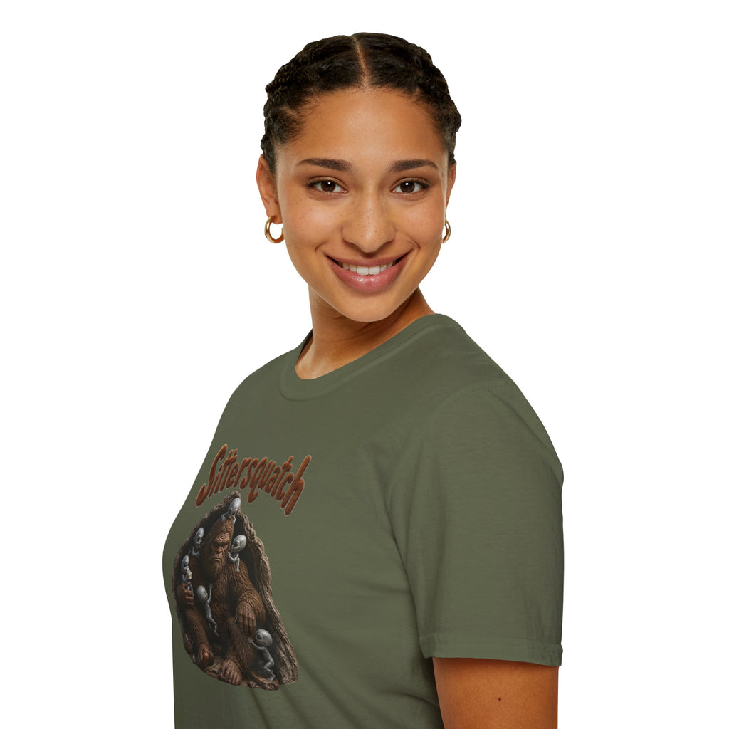 Sittersquatch T-Shirt — Retro Bigfoot Mom & Baby Graphic Tee
