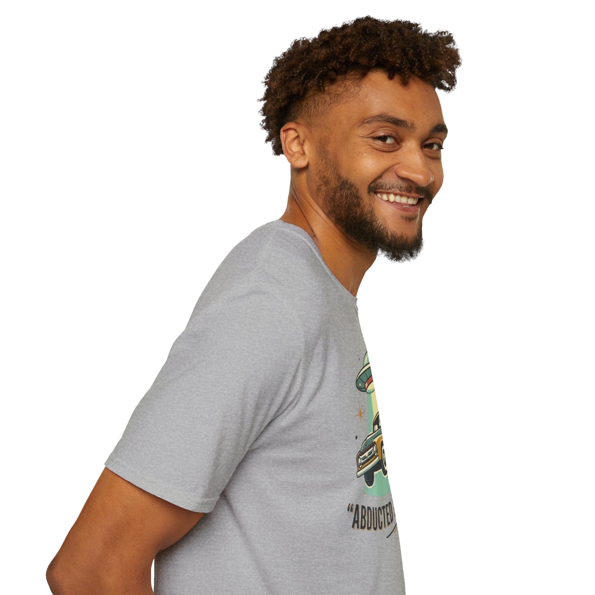 Abducted Adventures T-Shirt — Retro UFO Truck Graphic Tee