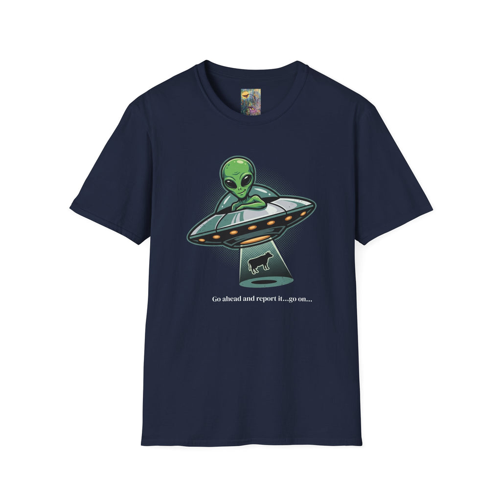 Alien UFO T-Shirt — Cute Green Alien Abduction Graphic Tee