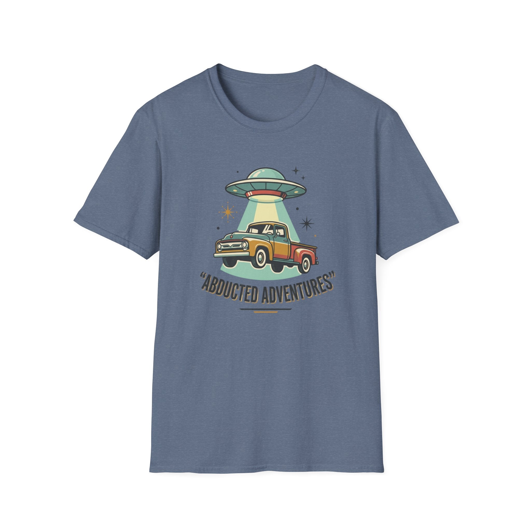 Abducted Adventures T-Shirt — Retro UFO Truck Graphic Tee