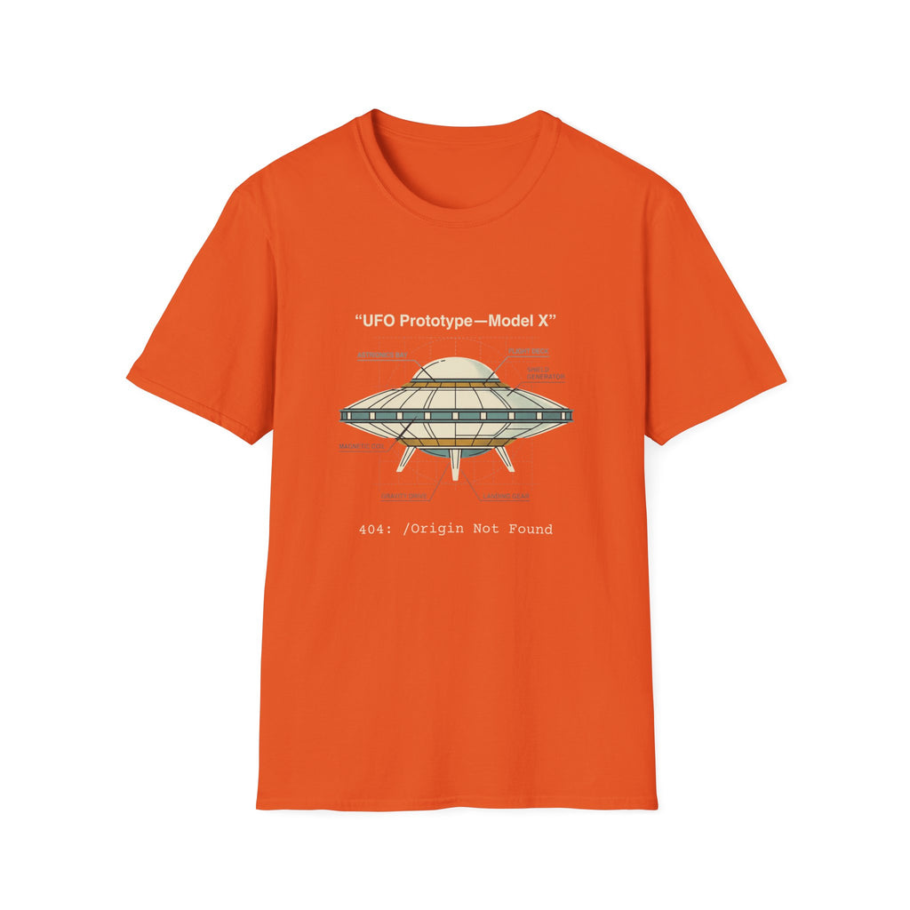 UFO Diagram Technical T-Shirt — Retro Schematic Alien Spaceship Tee