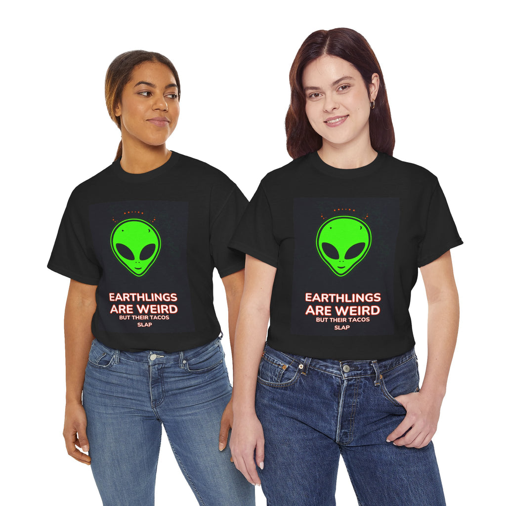 Alien tacos tee close-up graphic print