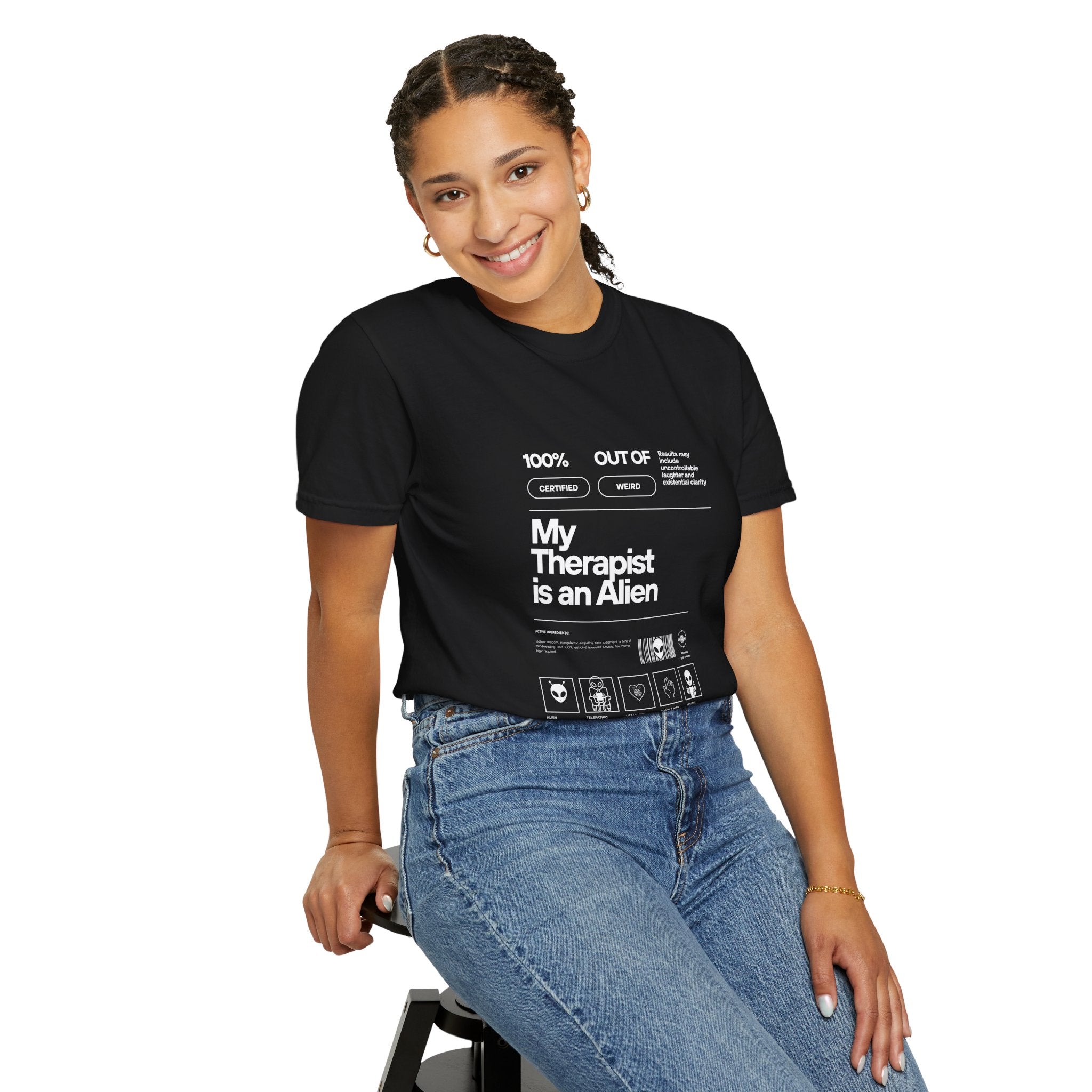 My Therapist Is an Alien Graphic T-Shirt – Funny Alien Therapy Tee