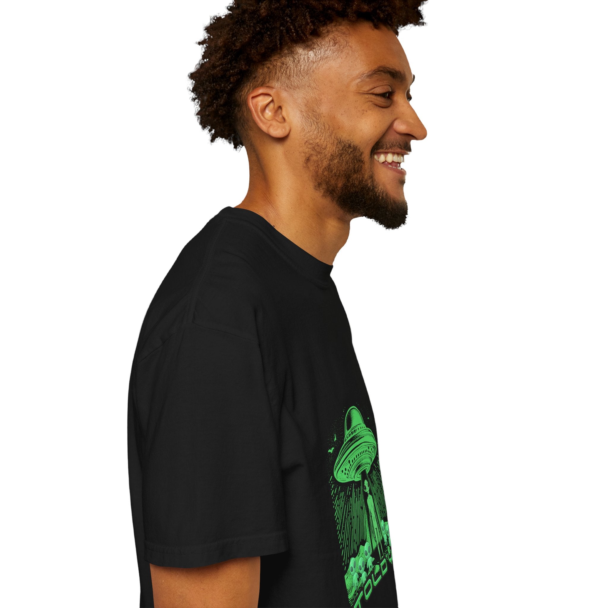 Alien Abduction T-Shirt — "I Told You" Neon UFO Graphic
