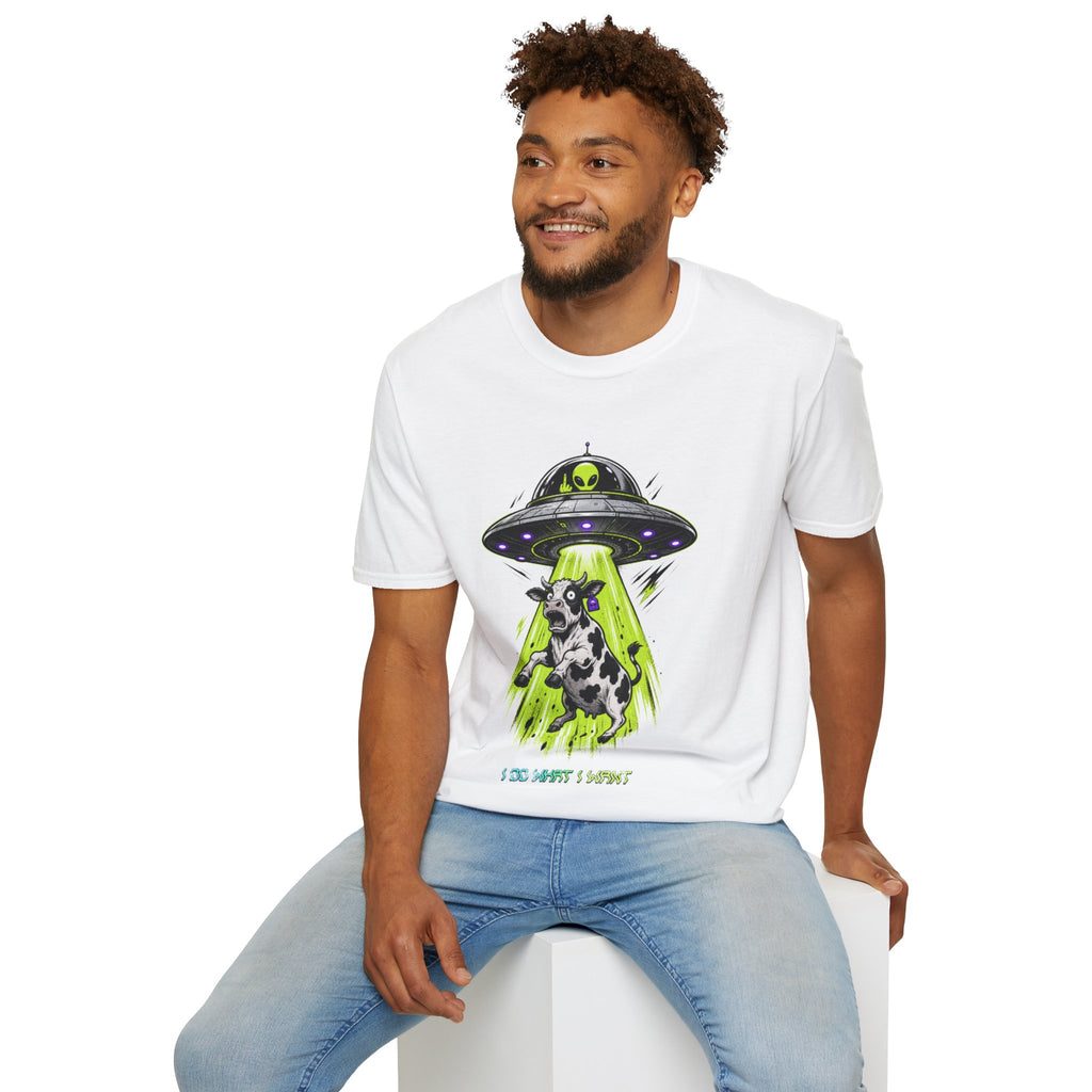 "I do what I want" T-Shirt — Alien UFO Abduction Cow Graphic Tee
