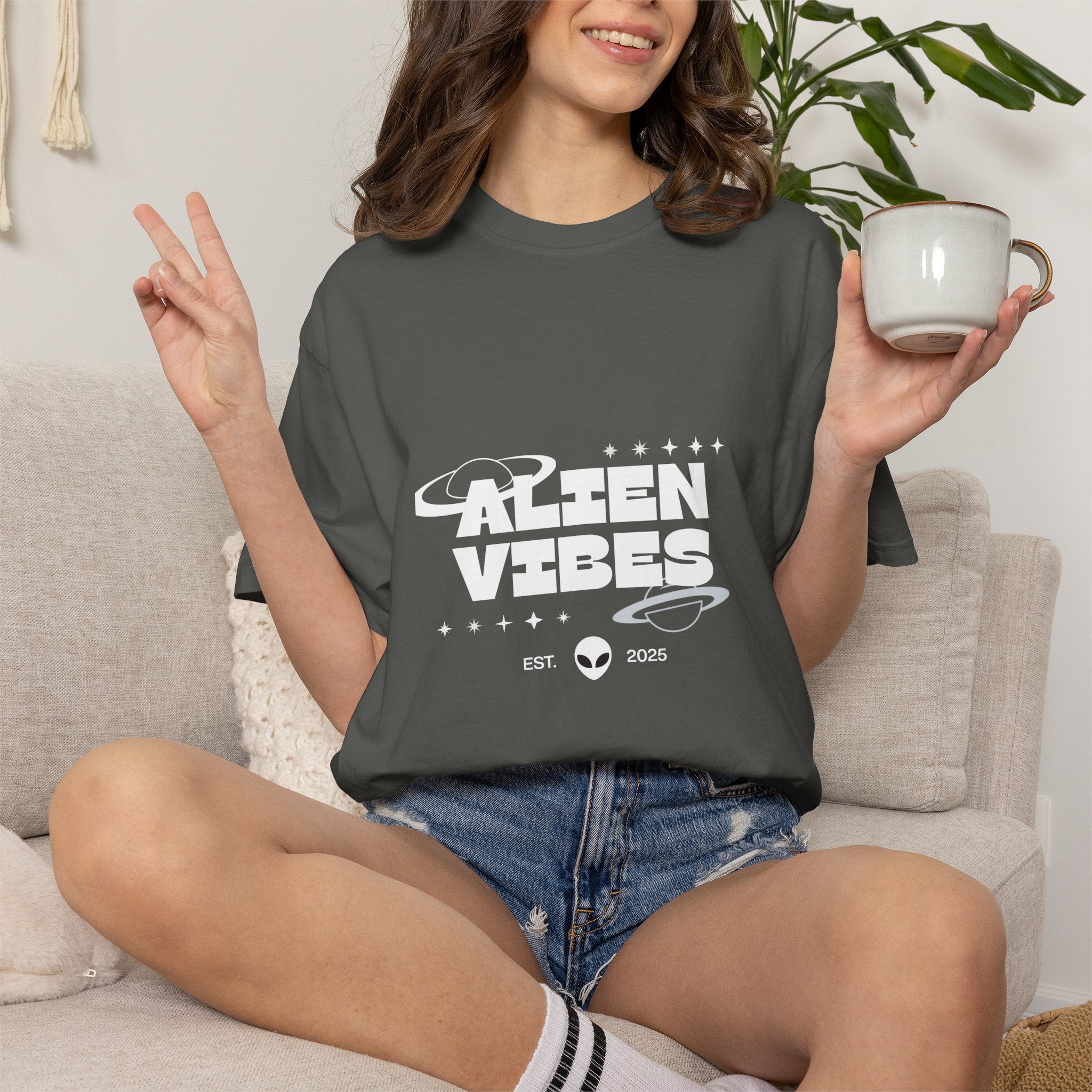Alien Vibes T-Shirt — Retro Space Graphic Tee