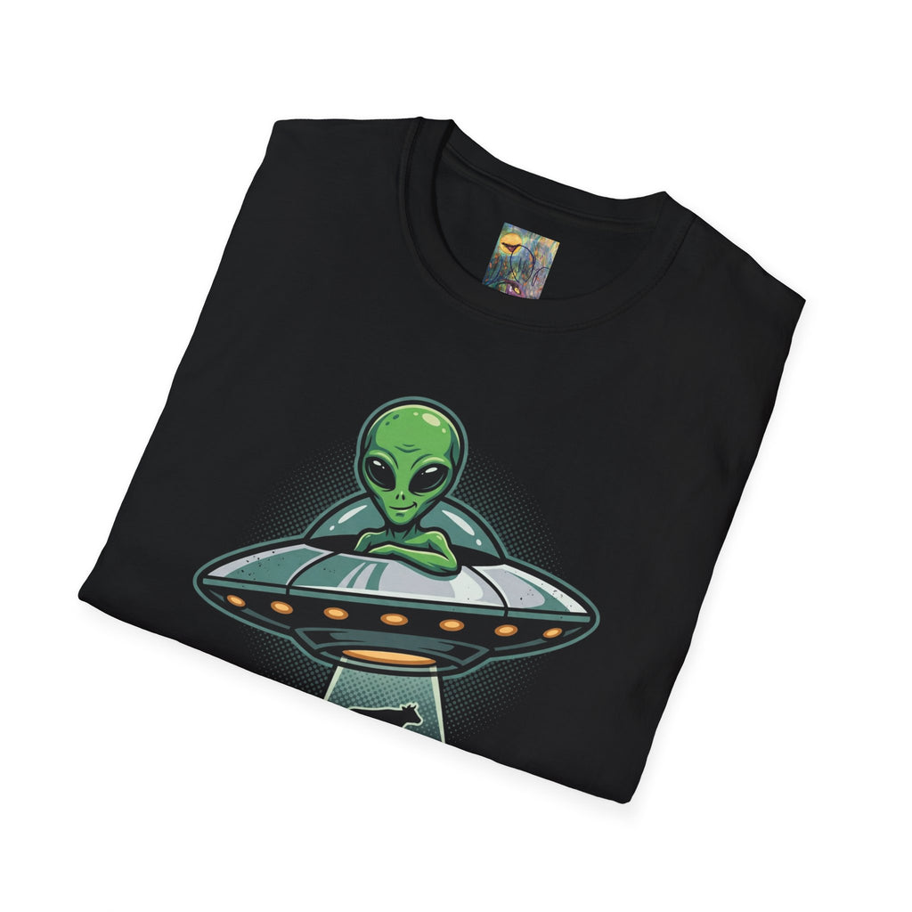 Alien UFO T-Shirt — Cute Green Alien Abduction Graphic Tee