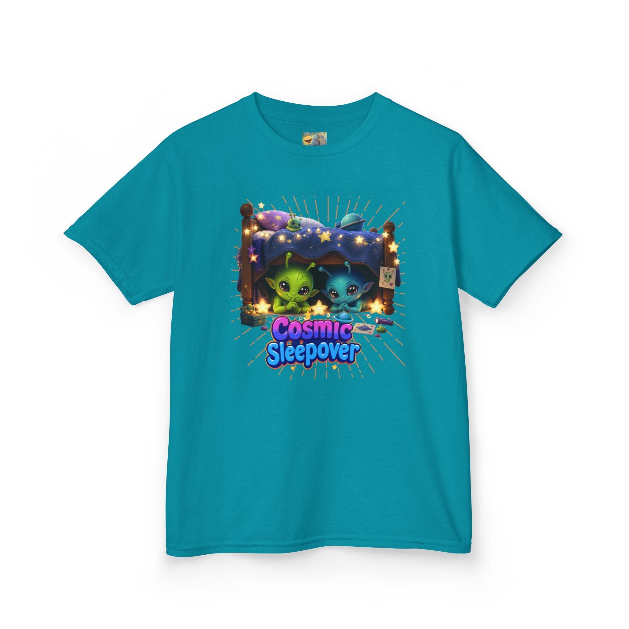 Cosmic Sleepover Kids Tee — Cute Alien Pajama Party T-Shirt