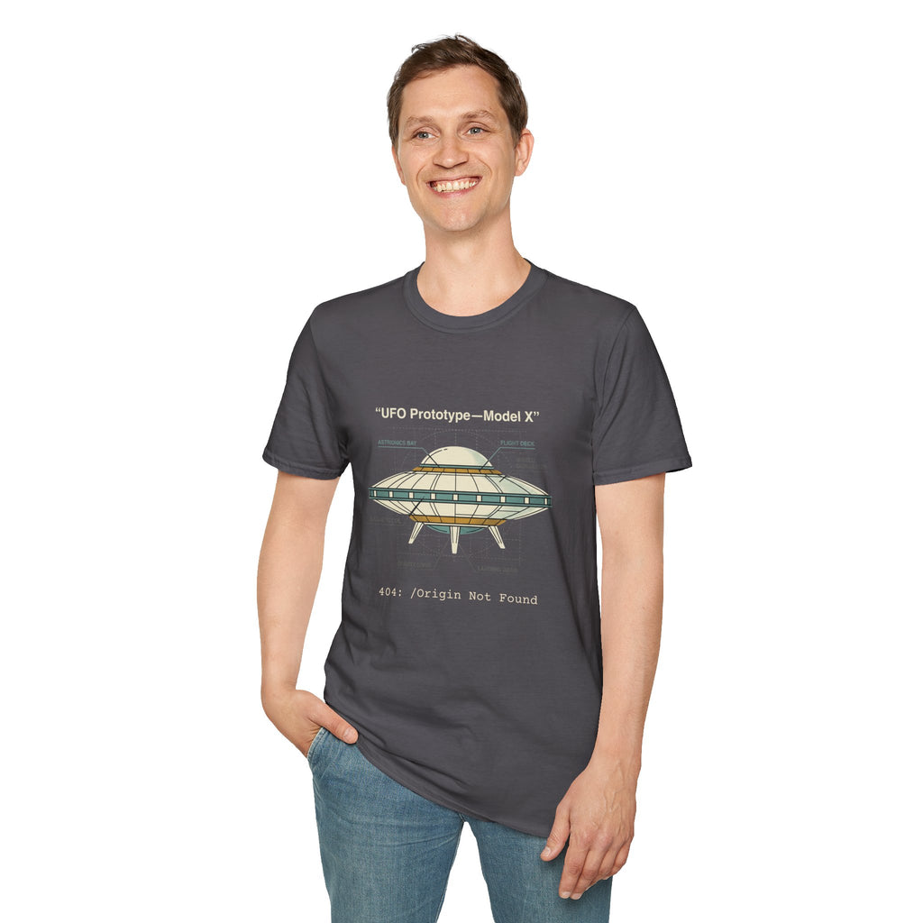 UFO Diagram Technical T-Shirt — Retro Schematic Alien Spaceship Tee