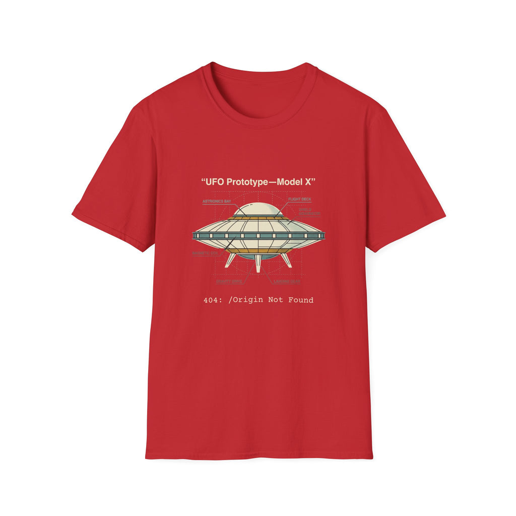 UFO Diagram Technical T-Shirt — Retro Schematic Alien Spaceship Tee