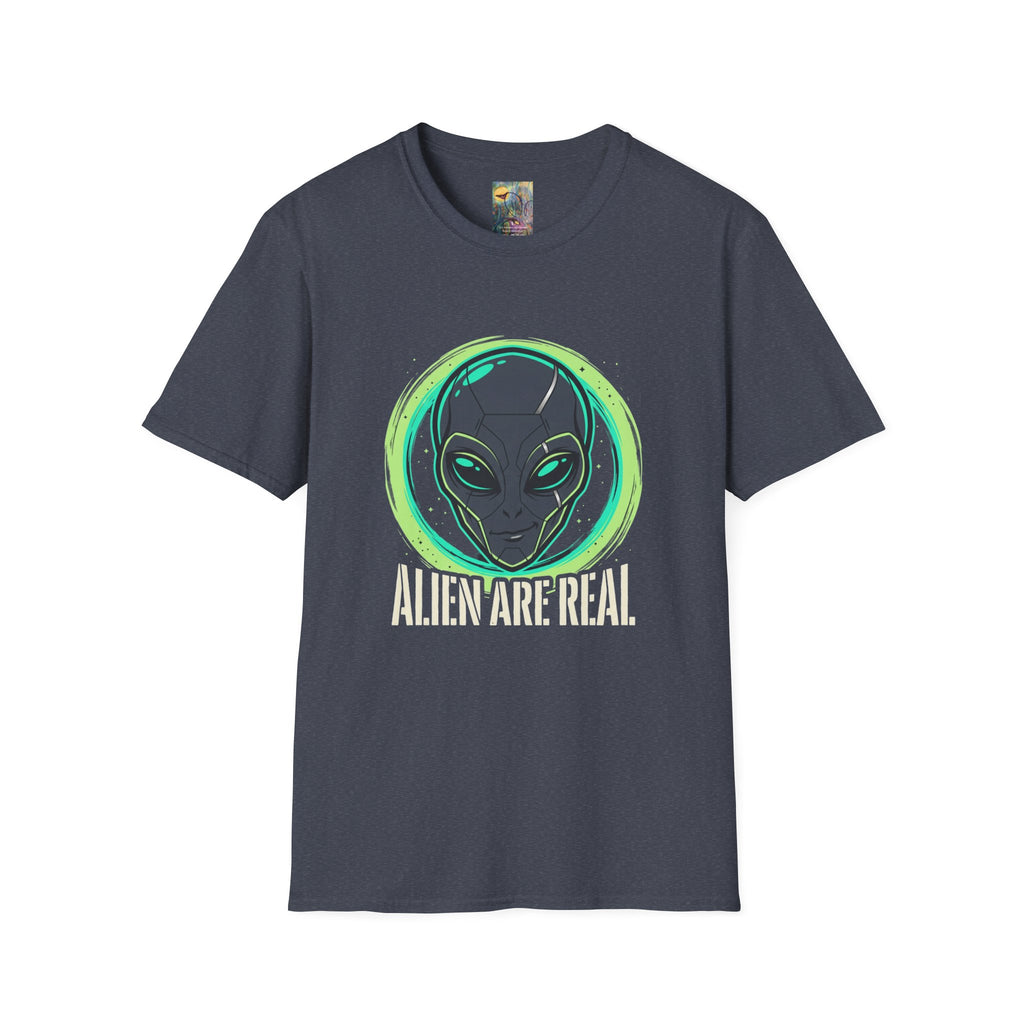 Alien Are Real T-Shirt — Neon Green Alien Face Graphic Tee