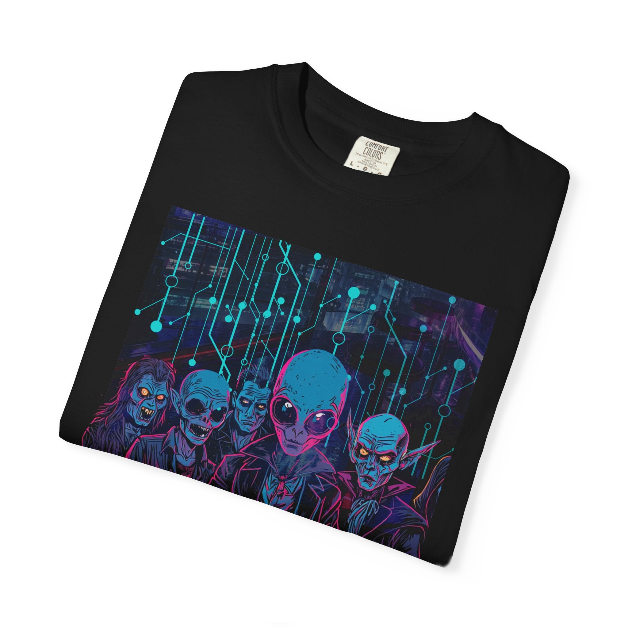 Fringe Bar: Nightmares on Tap T-Shirt — Retro Cyberpunk Horror Aliens Graphic Tee