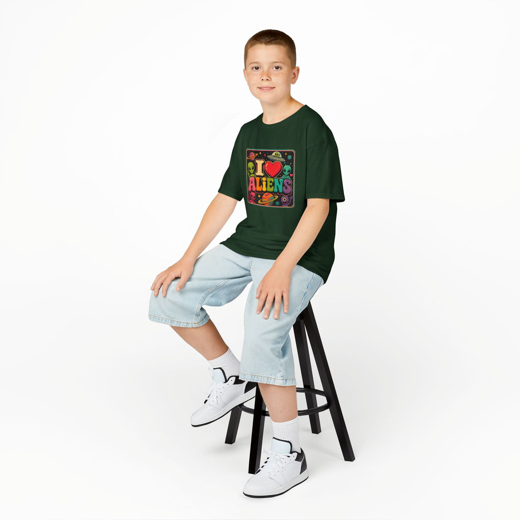 Kids "I  Aliens" Tee — Cute Neon Alien Graphic Shirt for Kids