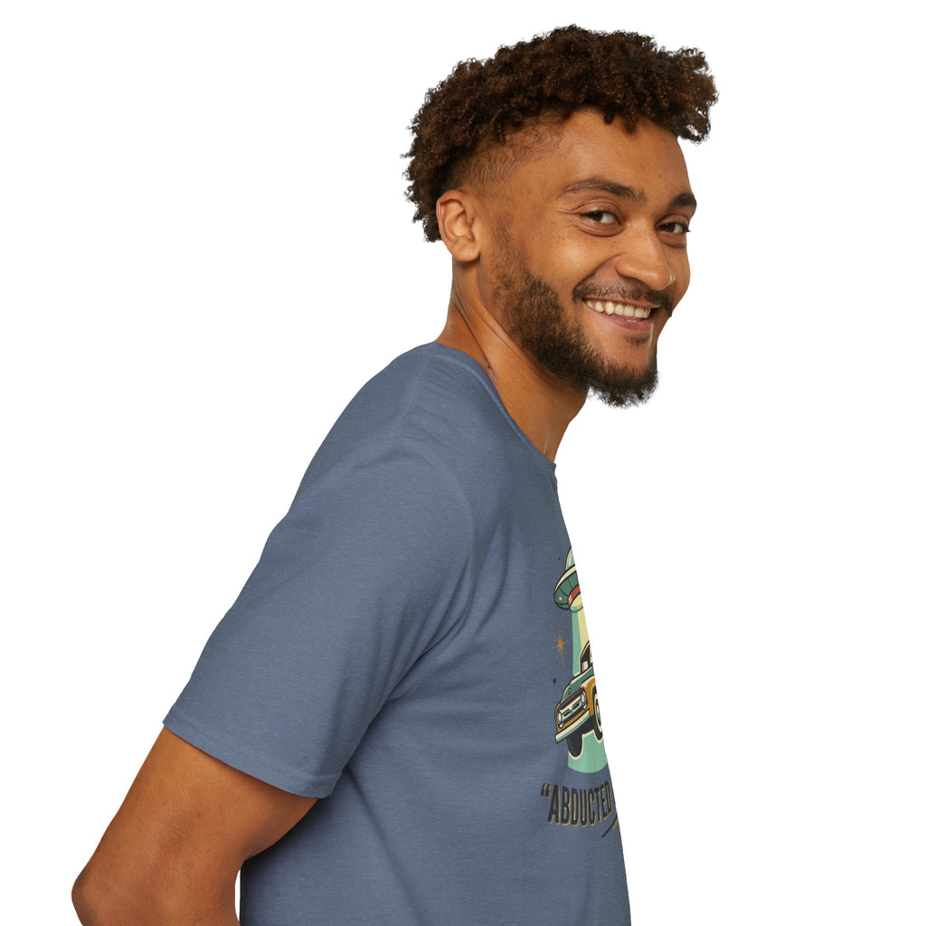 Abducted Adventures T-Shirt — Retro UFO Truck Graphic Tee