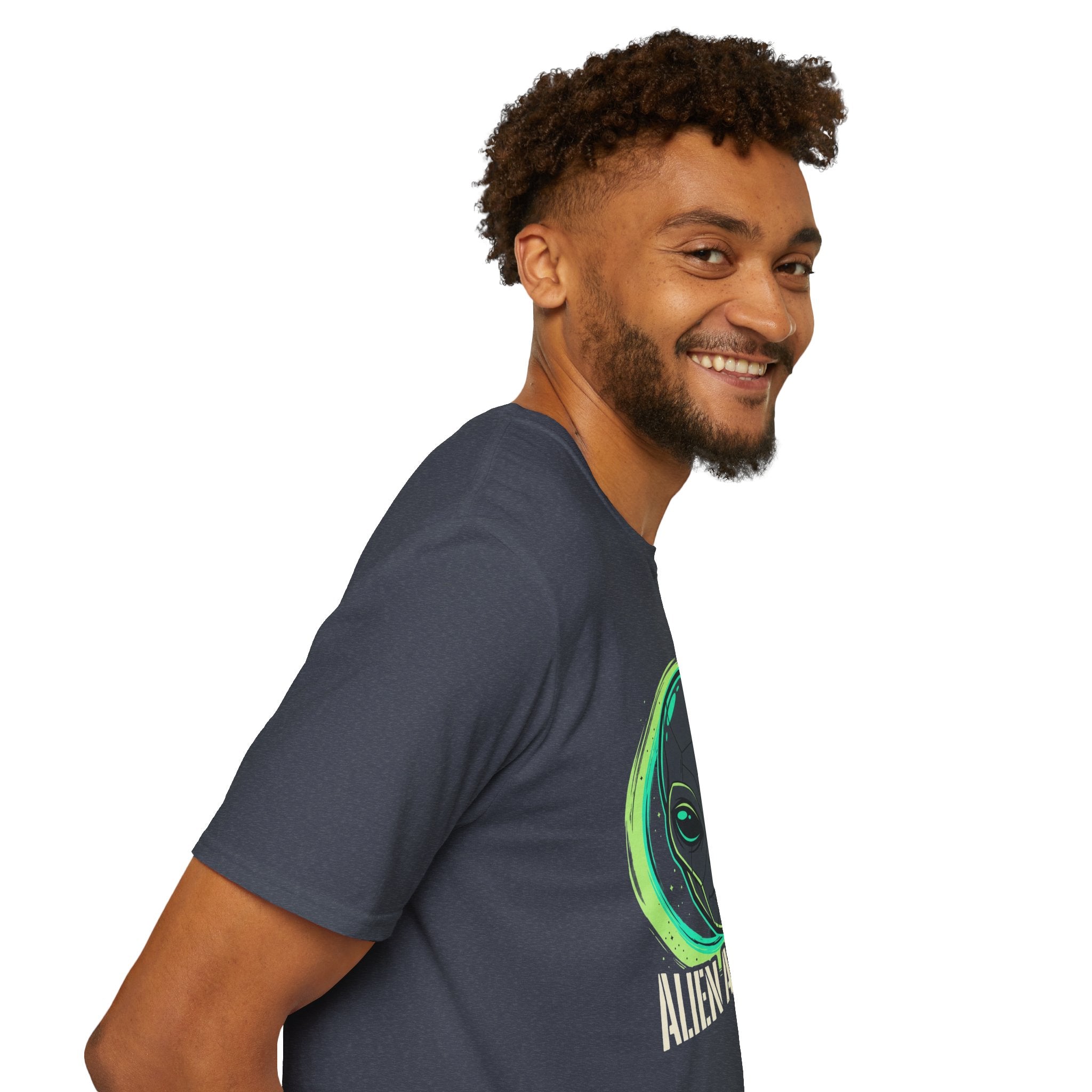 Alien Are Real T-Shirt — Neon Green Alien Face Graphic Tee