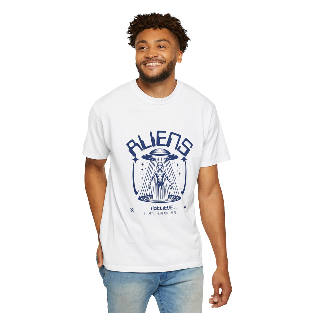 Aliens I Believe They are Already Here Graphic T-Shirt — UFO Abduction Retro Tee