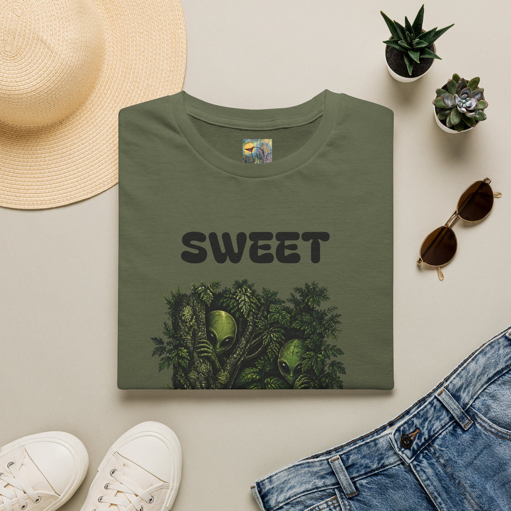 Sweet Dreams T-Shirt — Olive Alien Forest Graphic Tee