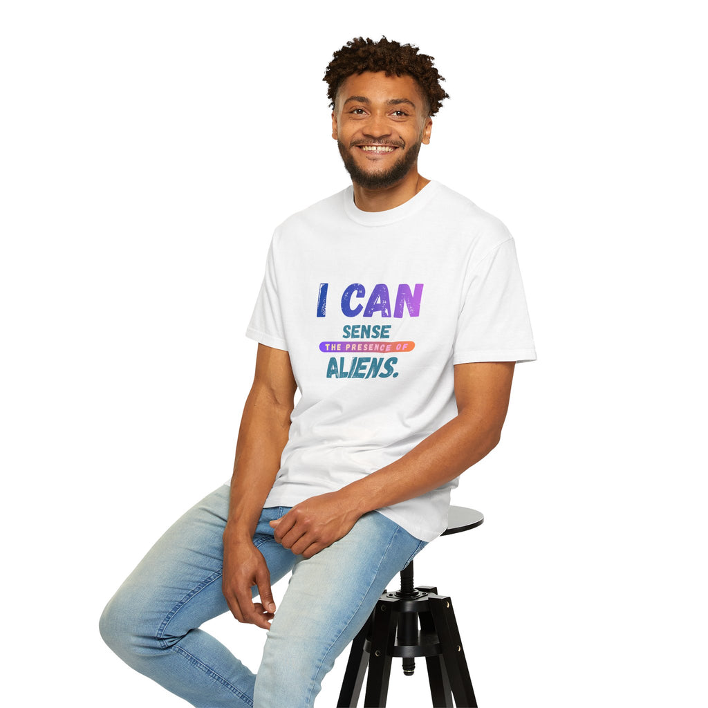 I Can Sense The Presence of Aliens T-Shirt — Funny UFO Alien Graphic Tee