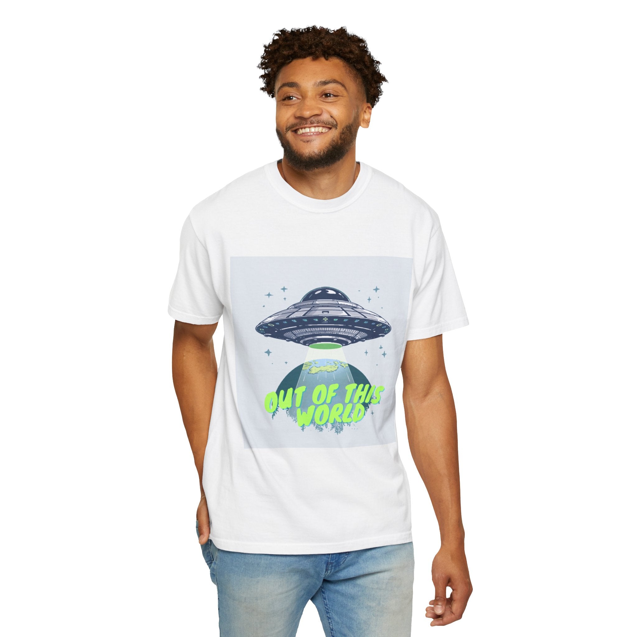UFO Graphic T-Shirt — "Out of This World" Alien Spaceship Tee