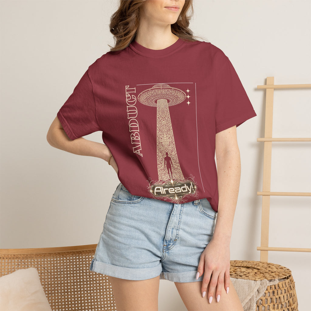 Abduct Already! Alien UFO Graphic T-Shirt