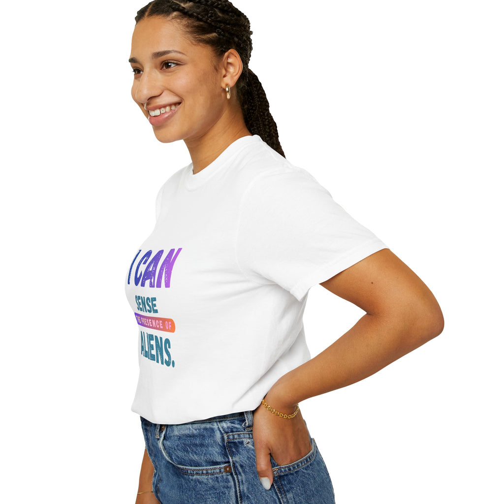 I Can Sense The Presence of Aliens T-Shirt — Funny UFO Alien Graphic Tee
