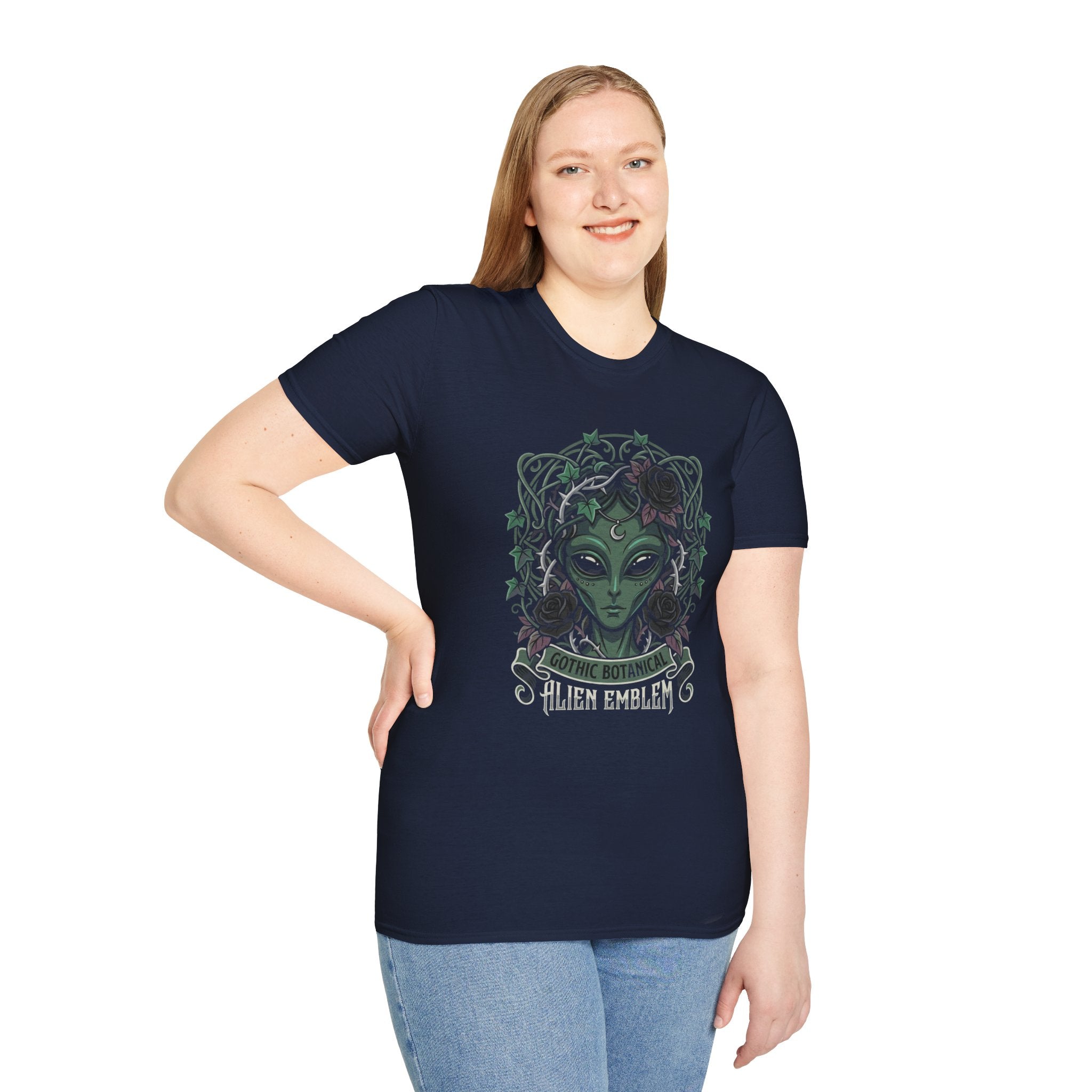 Alien Emblem T-Shirt — Green Mystic Alien Portrait Tee