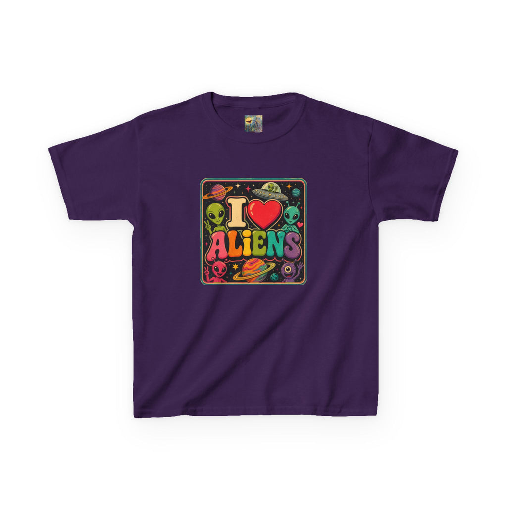 Kids "I  Aliens" Tee — Cute Neon Alien Graphic Shirt for Kids