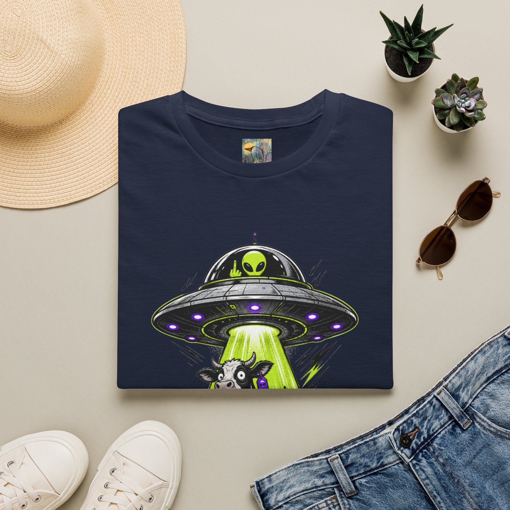 "I do what I want" T-Shirt — Alien UFO Abduction Cow Graphic Tee