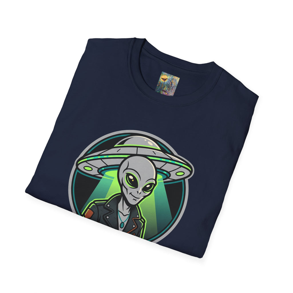 Alien UFO Graphic T-Shirt "You are blocking my trajectory" — Retro Green Extraterrestrial Design