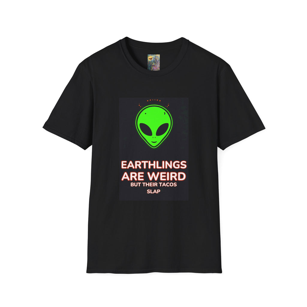 Alien tacos t-shirt close-up graphic print